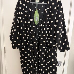 FARM Rio Black and White Polka Dot Coat